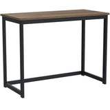 Small Home Office Modern Laptop Computer Desk Table Metal Frame Brown Wood Top