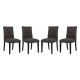 Duchess Fabric Dining Chair Set of 4 in Beige by Lefancy