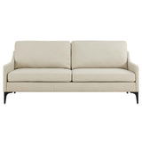 Corland Upholstered Fabric Sofa in Beige by Lefancy