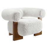 Lefancy Jace Faux Fur Fabric Accent Chair