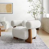 Lefancy Jace Faux Fur Fabric Accent Chair