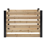 120 Gallon Outdoor Cedar Wooden Compost Bin in Natural Black Wood Finish