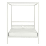 Full size Modern White Metal Canopy Bed Frame