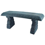 Black, Fiber-Clay, Resin, Outdoor, Garden Bench, Stone Finish