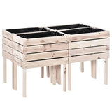 Farmhouse 4 Piece Wooden Elevated Raised Garden Bed Planter Box