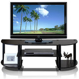 Espresso &amp; Black TV Stand Entertainment Center - Fits up to 42-inch TV