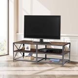 55-inch, Industrial Style, Metal, Wood, TV Stand, TV up to, 65-inch