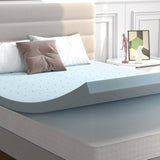 Full size, 4-inch Thick, Soft Gel, Memory Foam, Mattress Topper, Light Blue