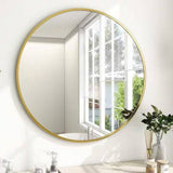 Round, 30-inch, Circular, Bathroom, Wall Mirror, Gold Frame