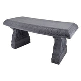 Outdoor, Fiber-Clay, Garden Bench, Grey Stone, Finish