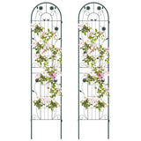 2 Pack, 7-ft, Galvanized Steel, Outdoor, Garden Trellis, Green, Metal Finish