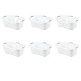 Set of 6 White Laundry Baskets w/ Carry Handles