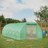 26.2 ft x 9.7 ft, Outdoor, Walk-in, Greenhouse, Green, PE Cover, Steel Frame