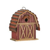 Outdoor, Red Wood, Metal, Barn Style, Hanging, Bird House