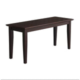 Solid Wood Entryway Accent Bench in Java Brown Finish