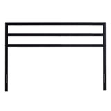 Queen size Modern Slatted Headboard in Matte Black Metal Finish