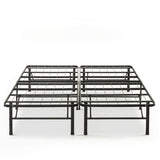 King size Folding Sturdy Metal Platform Bed Frame with Storage Space