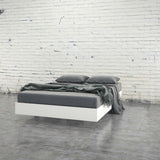 Full Size Modern Floating Style White Platform Bed Frame