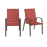 Set of 2, Outdoor, Dining, Patio Chairs, Pepper Red