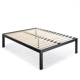 King size 18 Inch Easy Assemble Metal Platform Bed Frame Wooden Slats