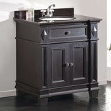 Single Sink Bathroom Vanity with Cabinet &amp; Black Granite Countertop / Backsplash