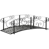 Outdoor, Heavy Duty, Black Metal, Arch, 7-ft, Garden Bridge, Side-Rails