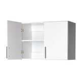 White Wall Cabinet with 2 Doors and Adjustable Shelf