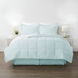 Queen Microfiber 6-Piece Reversible Bed-in-a-Bag Comforter Set in Aqua Blue