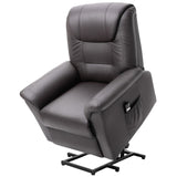 Brown Electric PU Leather Power Lift Chair with Remote Control &amp; Side Pockets