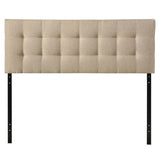 Full size Modern Beige Tan Taupe Fabric Tufted Upholstered Headboard