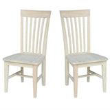 Set of 2 - Mission Style Unfinished Wood Dining Chair with High Back