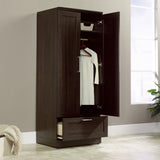 Bedroom Wardrobe Armoire Cabinet in Dark Brown Oak Wood Finish