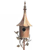 Outdoor, Copper Finish, Iron, Gramophone, Roof, Birdhouse, Garden Stake