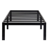 Twin 18-inch High Heavy Duty Black Metal Platform Bed Frame