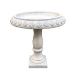 Lightweight, Weathered Concrete, Fiberglass, Stone Birdbath, 22-inch Diameter