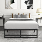 Twin Size Black Metal Platform Bed Frame with Under-Bed Storage Space