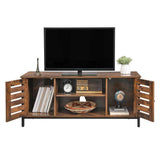 Modern, Mid-Century, Industrial Metal, Wood, TV Stand, 50-inch