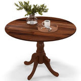 Round, 40-inch, Solid Wood, Farmhouse, Kitchen, Dining Table, Medium Brown, Finish