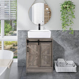 Farmhouse, Modern, Bathroom Vanity, Rustic, Wooden Finish, White, Ceramic Sink