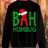 Christmas Green Typo Scrooge Bah Humbug Unisex Sweatshirt