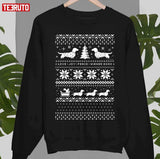 Dachshunds Christmas Sweater Pattern Unisex Sweatshirt