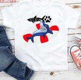 Black Pawprint Sharkdog Unisex T-Shirt