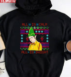 All Is Calm All Is Dwight Elf Dwight Schrute Christmas Unisex Sweatshirt