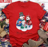 Cute Snowman With Mustache And Carrot Family Christmas Unisex Sweatshirt
