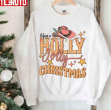 Design Holly Jolly Christmas Retro Western Christmas Unisex Sweatshirt