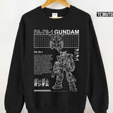 Gundam Fa 78 1 Black And White Mobile Suit Gundam Unisex Sweatshirt