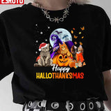 Cute Cats Happy Thanksgiving Cat Happy Hallothanksmas Unisex Sweatshirt