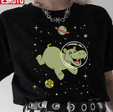 Hippo In Space Cute Cartoon Hippopotamus Unisex Sweatshirt