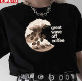 Great Wave Off Kanagawa Coffee Funny For Coffee Lovers Unisex T-Shirt