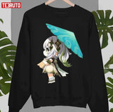 Green Umbrella Chibi Nahida Genshin Impact Unisex Hoodie